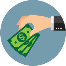 Illustration showing hand hold money