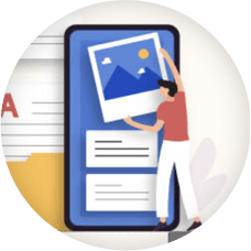 Illustration showing person adding banner