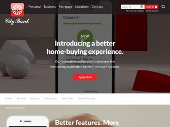 Screenshot of City Bank of Texas website