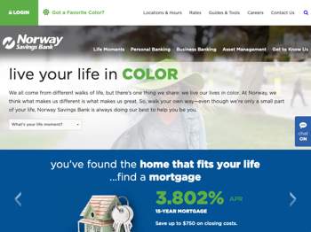 Screenshot of Norway Savings Bank website