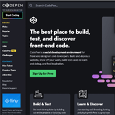 Screenshot of codepen.io website