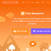 Screenshot of fontawesome.io website