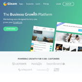 Screenshot of gleam.io website