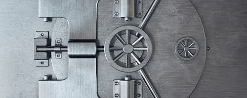 Picture of a vault safe door lock