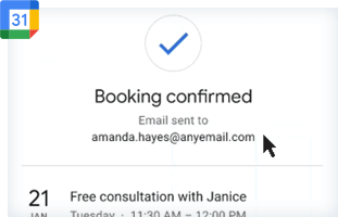 Screenshot of sharing link to booking page