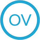 Letters O V in a circle